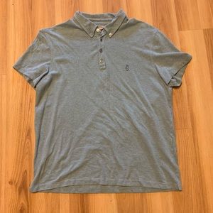 Blue Peace Sign Polo Style Shirt